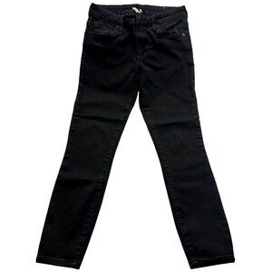 Mid Rise STS Blue Jeans Black Ankle Skinny Leg Size 27 Soft Sleek Edgy Chic